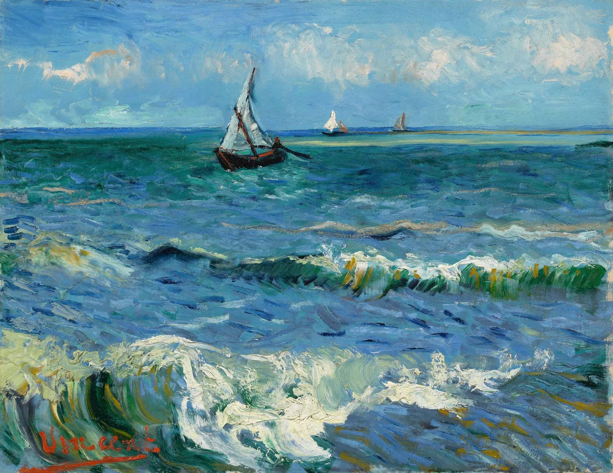 Vincent van Gogh :: Seascape near Les Saintes-Maries-de-la-Mer, 1858