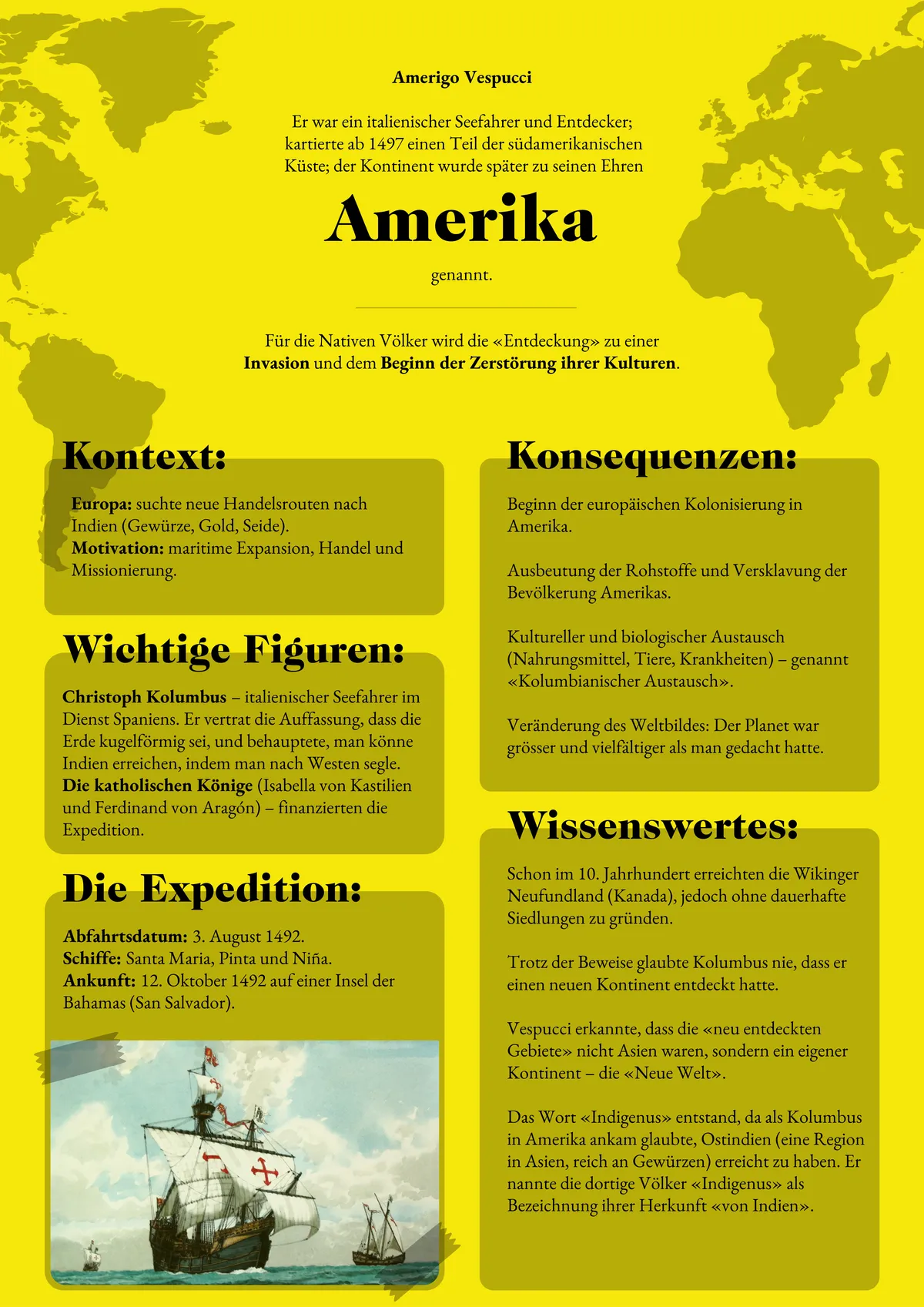 Gestaltung eines Handouts für eine Präsentation im Fach Geschichte.